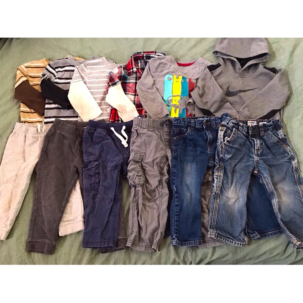 12 Pieces 2T Boys Winter Clothes Toddler Long Sleeve Pants Sweater 24M Bundle